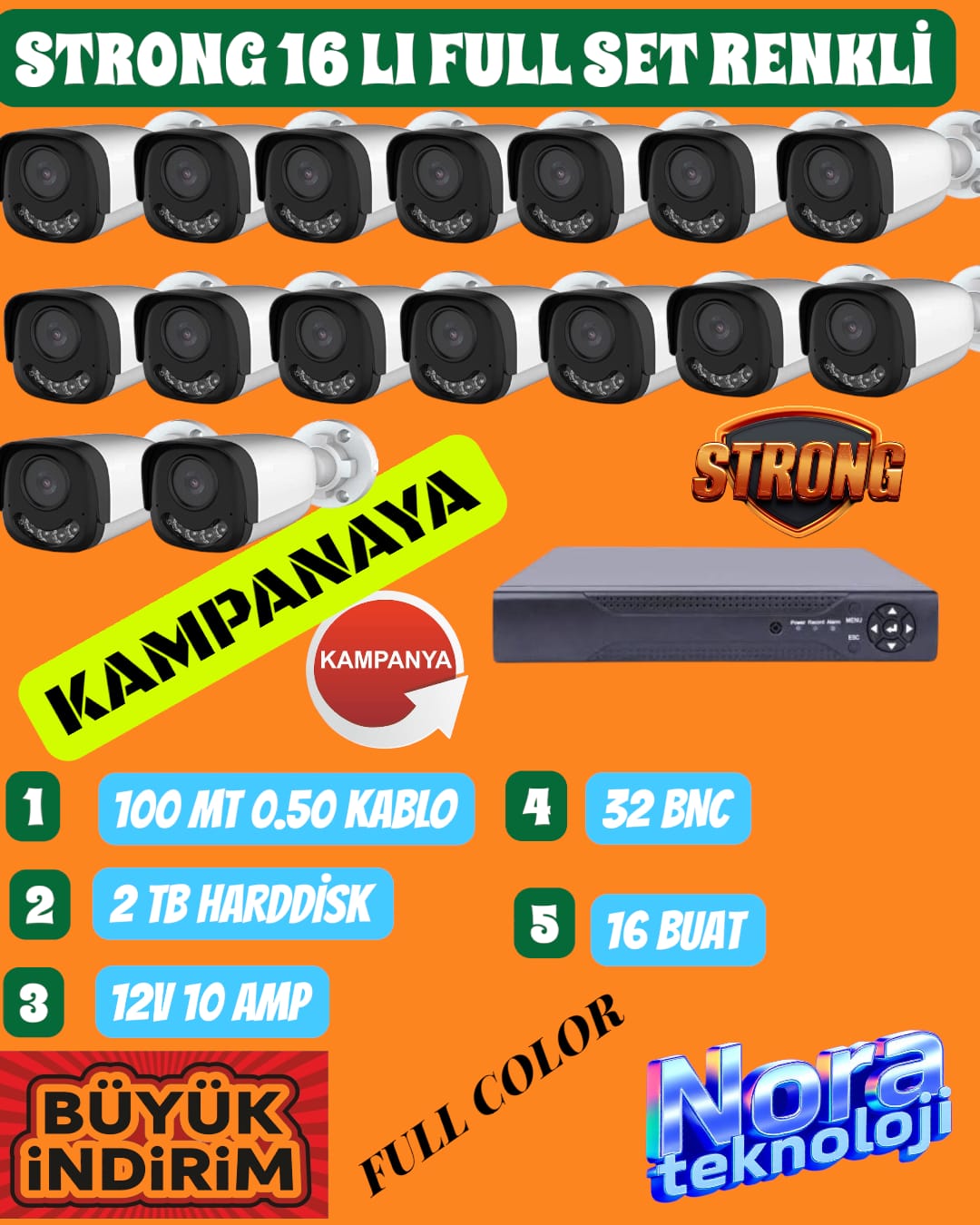 16 RENKLİ FUL SET XMEYE